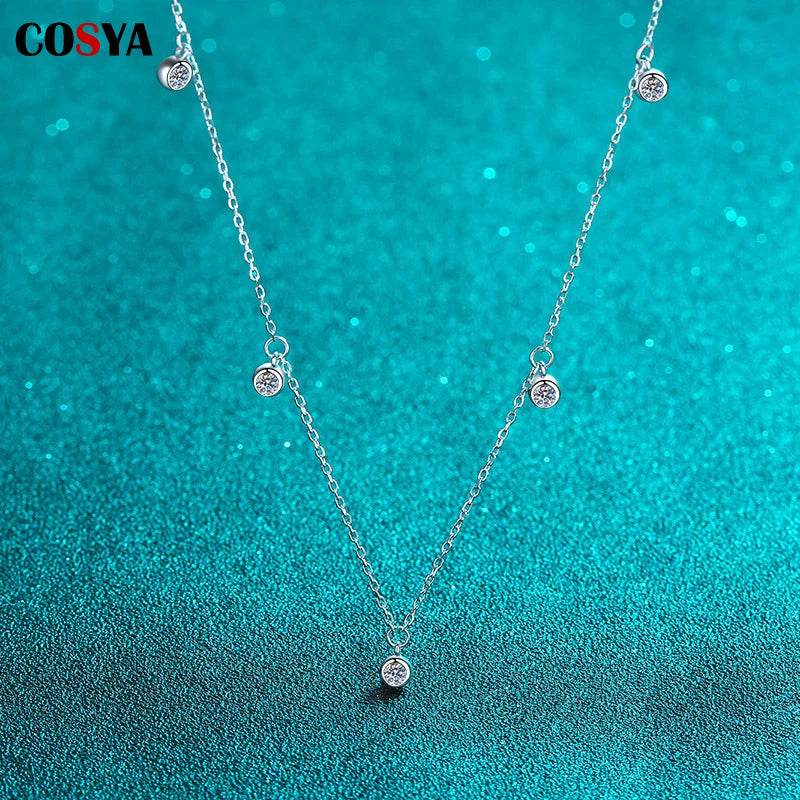 0.5Ct Moissanite Pendant Necklace 925 Sterling Silver A Little Starlight Diamond