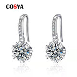 0.5ct Moissanite Drop Earrings 925 Silver Snowflake Diamond Earrings