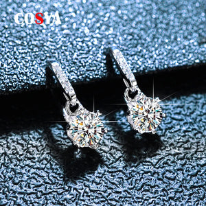 0.5ct Moissanite Drop Earrings 925 Silver Snowflake Diamond Earrings
