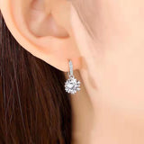 0.5ct Moissanite Drop Earrings 925 Silver Snowflake Diamond Earrings