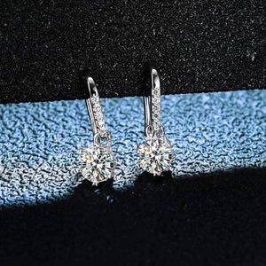 0.5ct Moissanite Drop Earrings 925 Silver Snowflake Diamond Earrings