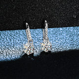 0.5ct Moissanite Drop Earrings 925 Silver Snowflake Diamond Earrings