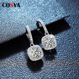Real Moissanite S925 Silver Moissanite Stud Earrings For Women Wedding