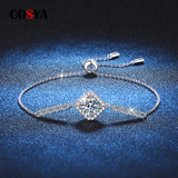 S925 Sterling Silver Moissanite Bracelet D 1CT Wedding Party Fine Jewelry