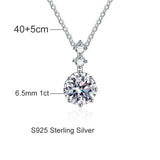 Sterling Silver Moissanite Pendant Necklace for Women