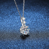 Sterling Silver Moissanite Pendant Necklace for Women