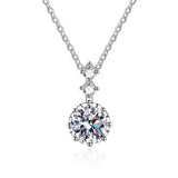 Sterling Silver Moissanite Pendant Necklace for Women