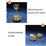 2ct D 4 Prong Diamond Moissanite Screw Stud Earrings