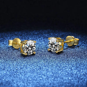 2ct D 4 Prong Diamond Moissanite Screw Stud Earrings
