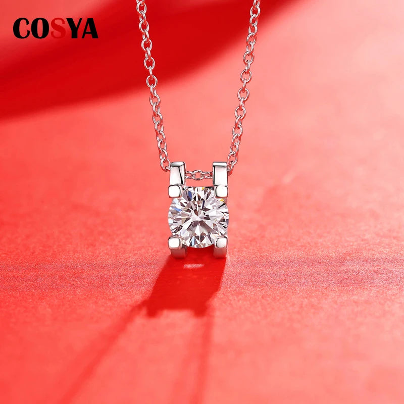 Moissanite Ox Head Pendant Necklaces S925 Sterling Silver Jewelry