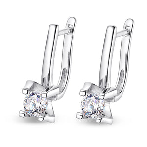 U Shape Moissanite Stud Earrings S925 Sterling Silver Diamond Earring Hoop
