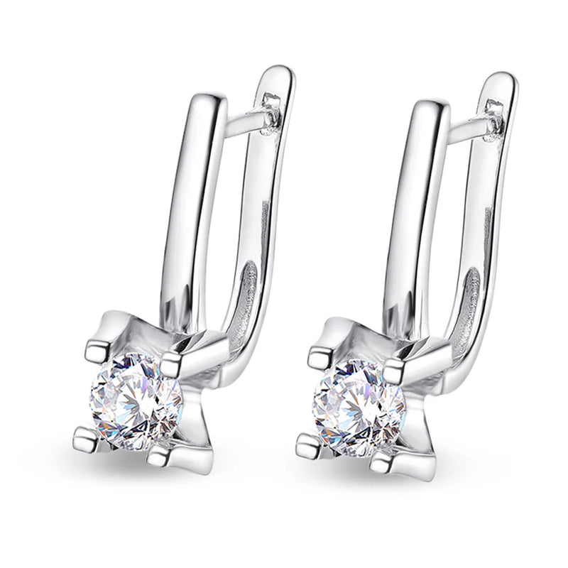 U Shape Moissanite Stud Earrings S925 Sterling Silver Diamond Earring Hoop