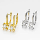 U Shape Moissanite Stud Earrings S925 Sterling Silver Diamond Earring Hoop