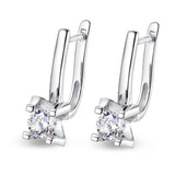 U Shape Moissanite Stud Earrings S925 Sterling Silver Diamond Earring Hoop