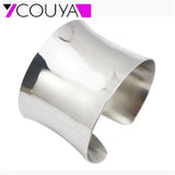 Stainless Steel Wide Cuff Bangle Bracelet for Women