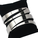 Stainless Steel Cuff Bangle Bracelet 5mm Width for Women