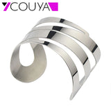 Stainless Steel Cuff Bangle Bracelet 5mm Width for Women