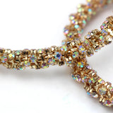 Crystal Hoop Earrings Geometric Round Rhinestone Big Circle Jewelry