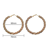 Crystal Hoop Earrings Geometric Round Rhinestone Big Circle Jewelry