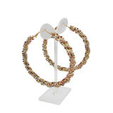 Crystal Hoop Earrings Geometric Round Rhinestone Big Circle Jewelry