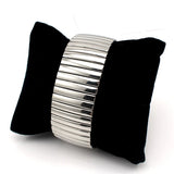 Stainless Steel Silver Wide Stretch Bracelets Men Women Jewelry