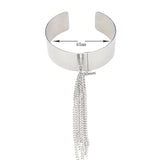 Stainless Steel Tassel Bangle Bracelet for Women
