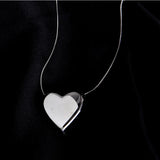 Love Necklace Women Heart Pendant Stainless Steel Peach Clavicle Chain