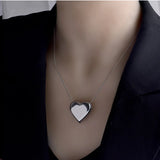Love Necklace Women Heart Pendant Stainless Steel Peach Clavicle Chain