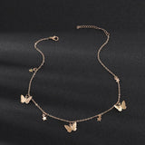 Star Butterfly Choker Necklace Love Romance Chain Jewelry