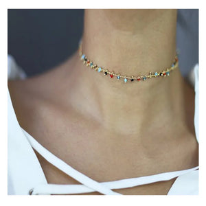 Bohemian Bone Chain Choker Necklace Pendant Jewelry Gift