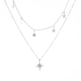Layered Women Necklace Star Tassel Pendant Wild Clavicle Chain Neck Jewelry