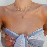 Layered Women Necklace Star Tassel Pendant Wild Clavicle Chain Neck Jewelry