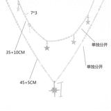Layered Women Necklace Star Tassel Pendant Wild Clavicle Chain Neck Jewelry