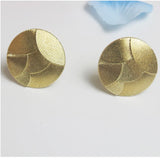 Circular Ripple Clip Earrings