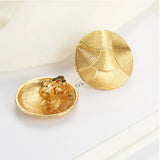 Circular Ripple Clip Earrings