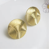 Circular Ripple Clip Earrings