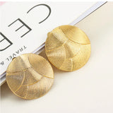 Circular Ripple Clip Earrings