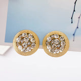 Vintage Rhinestone Clip Earrings Antique Plated Flower Jewelry