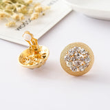 Vintage Rhinestone Clip Earrings Antique Plated Flower Jewelry