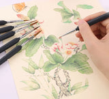 CPDD 10 Pcs Wolf Hair Detail Art Liner Painting Brush Set