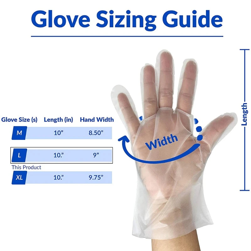 CPDD 100Pcs Resin CPE Gloves High Chemical Resistant Disposable Glo