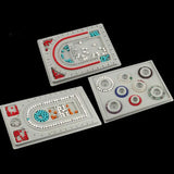 CPDD 4Pcs Gray Flock Beads Tray Boards Kit DIY Jewelry Tools