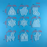 Christmas Tree/Socks/Santa Claus Silicone Mold with Hole Keychain Pendant