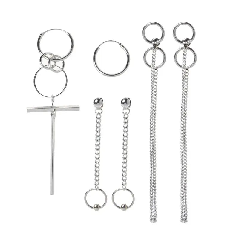 CPDD Korea Jewelry KPOP Hip Hop Punk Tassel Chain Earring Kit