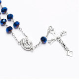 Dark Glass Beads Catholic One-Decade Rosary Crucifix Bracelet