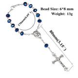 Dark Glass Beads Catholic One-Decade Rosary Crucifix Bracelet