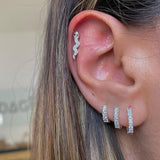 Silver Filled CZ Zircon Hoop Earrings For Women