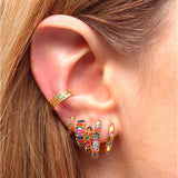 Vintage CZ Zircon Hoop Earrings Women's Drop Earrings