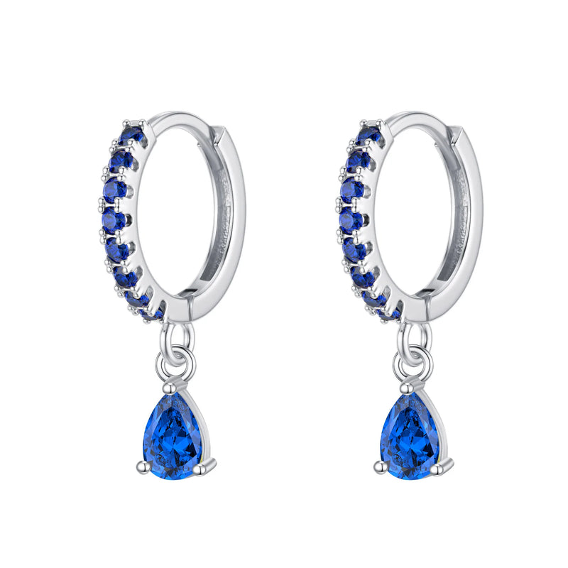 Vintage CZ Zircon Hoop Earrings Women's Drop Earrings