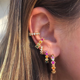 Vintage CZ Zircon Hoop Earrings Women's Drop Earrings